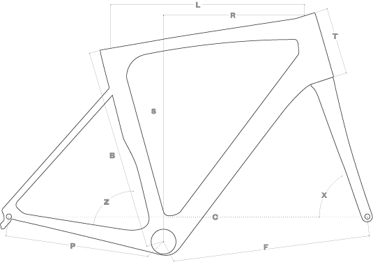 Plantilla de geometría de bicicleta de carretera Mendiz